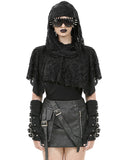 Dark In Love Womens Shredded Apocalyptic Punk Hooded Capelet Shrug