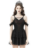 Dark In Love Gothic Lace Vampire Mini Dress - Black & Red