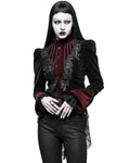 Punk Rave Lacrimosa Jacket - Black & Red Velvet