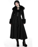 Dark In Love Long Gothic Winter Woolen & Faux Fur Maxi Coat