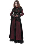 Devil Fashion Womens Long Gothic Fringed Hood Cloak Coat - Red & Black