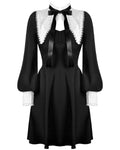 Dark In Love Gothic Mourning Mini Dress - Black & White