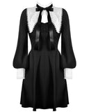 Dark In Love Gothic Mourning Mini Dress - Black & White