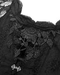 Dark In Love Womens Long Romantic Gothic Velvet & Lace Petals Dress