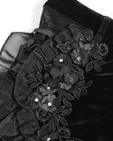 Devil Fashion Womens Gothic Velvet Floral Mesh Embellished Hot Pants Shorts
