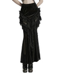 Punk Rave Womens Long Victorian Gothic Velvet & Lace Maxi Skirt