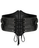 Eva Lady Womens Baroque Damask Gothic Buckled Crucifix Waist Cincher Corset