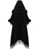 Punk Rave Womens Dark Bohemian Gothic & Faux Fur Hooded Cloak Cape