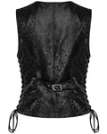 Punk Rave Mens Gothic Aristocrat Formal Jacquard Waistcoat Vest - Red