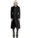 Punk Rave Womens Avant Gothic Asymmetric Velvet Coat