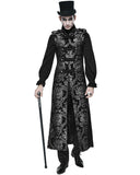 Devil Fashion Cavalier Mens Sleeveless Coat - Black & Silver