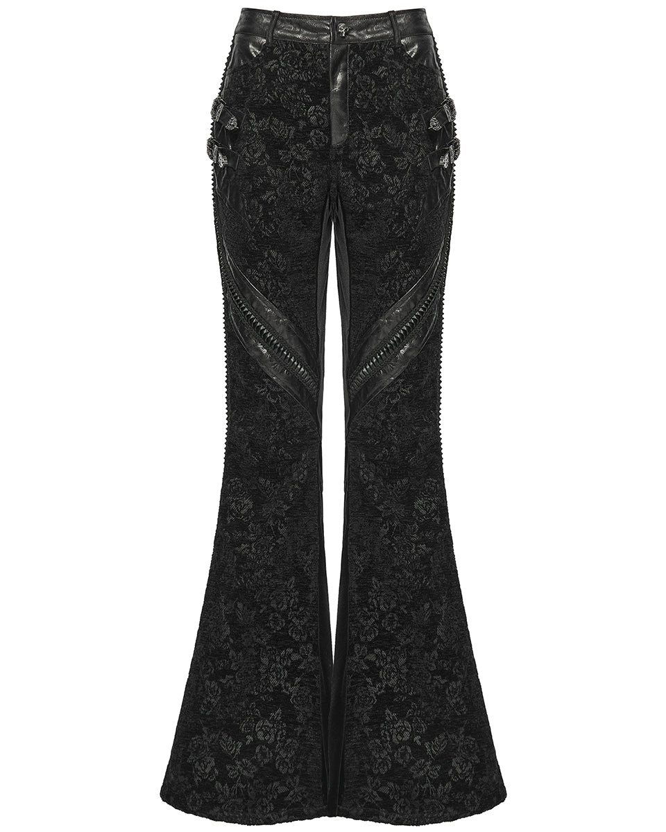 Punk Rave Womens Baroque Gothic Rose Flared Pants – Violent Delights