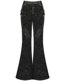 Punk Rave Womens Baroque Gothic Rose Flared Pants