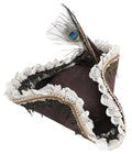 Devil Fashion Womens Steampunk Feather Pirate Cap Hat - Brown