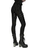 Punk Rave Womens Apocalyptic Gothic Spliced Mesh Strapping Leggings