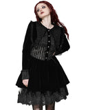 Dark In Love Gothic Lolita Spliced Velvet & Lace Mini Dress