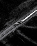 Dark In Love Womens Gothic Velvet & Lace Applique Corset Top - Black & Red