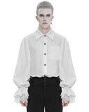 Devil Fashion Mens Steampunk Aristocrat Jacquard Dress Shirt - White