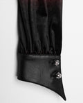 Punk Rave Daily Life Gothic Gradient Velvet Bat Collar Blouse Top - Black