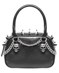Devil Fashion Womens Gothic Punk Chained Skull Spiked Mini Handbag