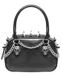 Devil Fashion Womens Gothic Punk Chained Skull Spiked Mini Handbag
