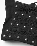 Punk Rave Womens Apocalyptic Gothic Skull Studded Webbing Waist Cincher Corset Belt