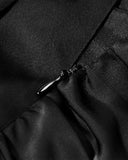 Dark In Love Womens Long Gothic Satin & Lace Prom Wedding Dress