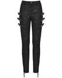 Punk Rave Womens Baroque Gothic Paisley Print Lace Up Buckled Leggings