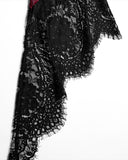 Punk Rave Daily Life Womens Long Gothic Velvet Applique Maxi Dress - Red