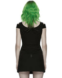 Punk Rave Womens Apocalyptic Gothic Studded Mesh Inset T-Shirt Top