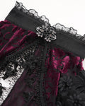 Eva Lady Womens Gothic Split Tail Velvet Flocked Mesh Bolero Shrug Top Red Black