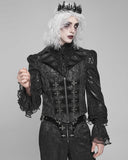 Devil Fashion Mens Dark Gothic Aristocrat Jacquard & Velvet Tailed Waistcoat Vest