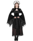 Dark In Love Womens Gothic Velvet & Lace Flared Sleeve Bolero Shrug Top