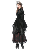 Dark In Love Womens Gothic Velvet & Lace Flared Sleeve Bolero Shrug Top
