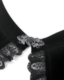Dark In Love Womens Gothic Velvet & Lace Flared Sleeve Bolero Shrug Top