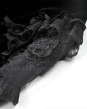 Dark In Love Womens Gothic Velvet & Lace Flared Sleeve Bolero Shrug Top