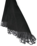 Dark In Love Womens Gothic Velvet & Lace Flared Sleeve Bolero Shrug Top