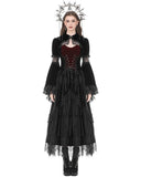 Dark In Love Womens Gothic Velvet & Lace Flare Sleeve Bolero Shrug Top