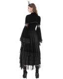 Dark In Love Womens Gothic Velvet & Lace Flare Sleeve Bolero Shrug Top