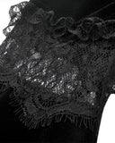 Dark In Love Womens Gothic Velvet & Lace Flare Sleeve Bolero Shrug Top