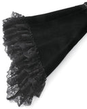 Dark In Love Womens Gothic Velvet & Lace Flare Sleeve Bolero Shrug Top
