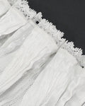Devil Fashion Regency Gothic Pleated High Collar - White