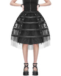 Devil Fashion Gothic Lolita Caged Mesh 2 Piece Crinoline Skirt