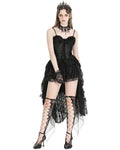 Dark In Love Gothic Burlesque Lace Train Bustle Mini Dress