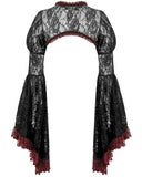 Dark In Love Womens Elegant Gothic Lace Bolero Shrug - Black & Red