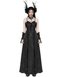 Dark In Love Gothic Butterfly Jacquard & Lace Rose Maxi Wedding Dress