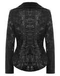 Dark In Love Womens Baroque Gothic Jacquard Layered Collar Riding Jacket