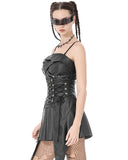 Dark In Love Womens Gothic Buckled Faux Leather Waist Cincher Corset