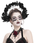 Eva Lady Womens Gothic Crucifix Featheread Headpiece Fascinator