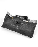 Dark In Love Womens Lolita Elegant Embroidered Floral Parasol Umbrella - Black & White